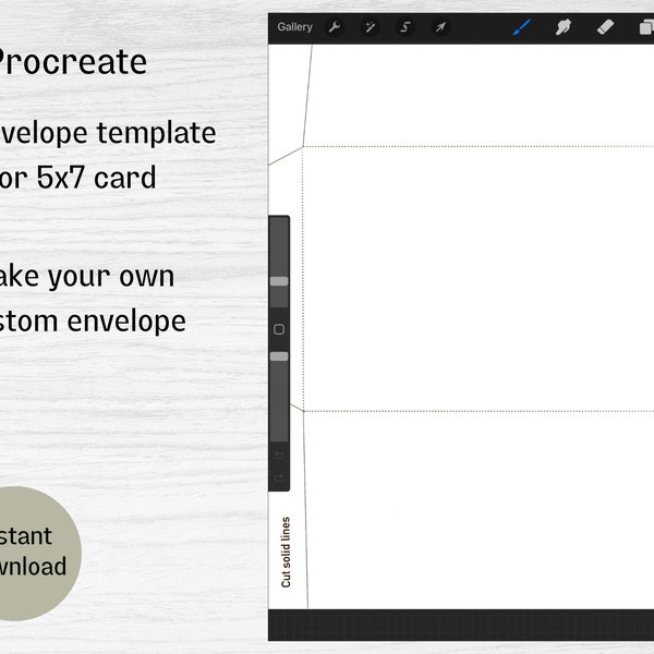 Modèle d'enveloppe imprimable, enveloppe Procreate, enveloppe A7, enveloppe 5x7, enveloppe DIY, modèle A7 imprimable Procreate, téléchargement immédiat