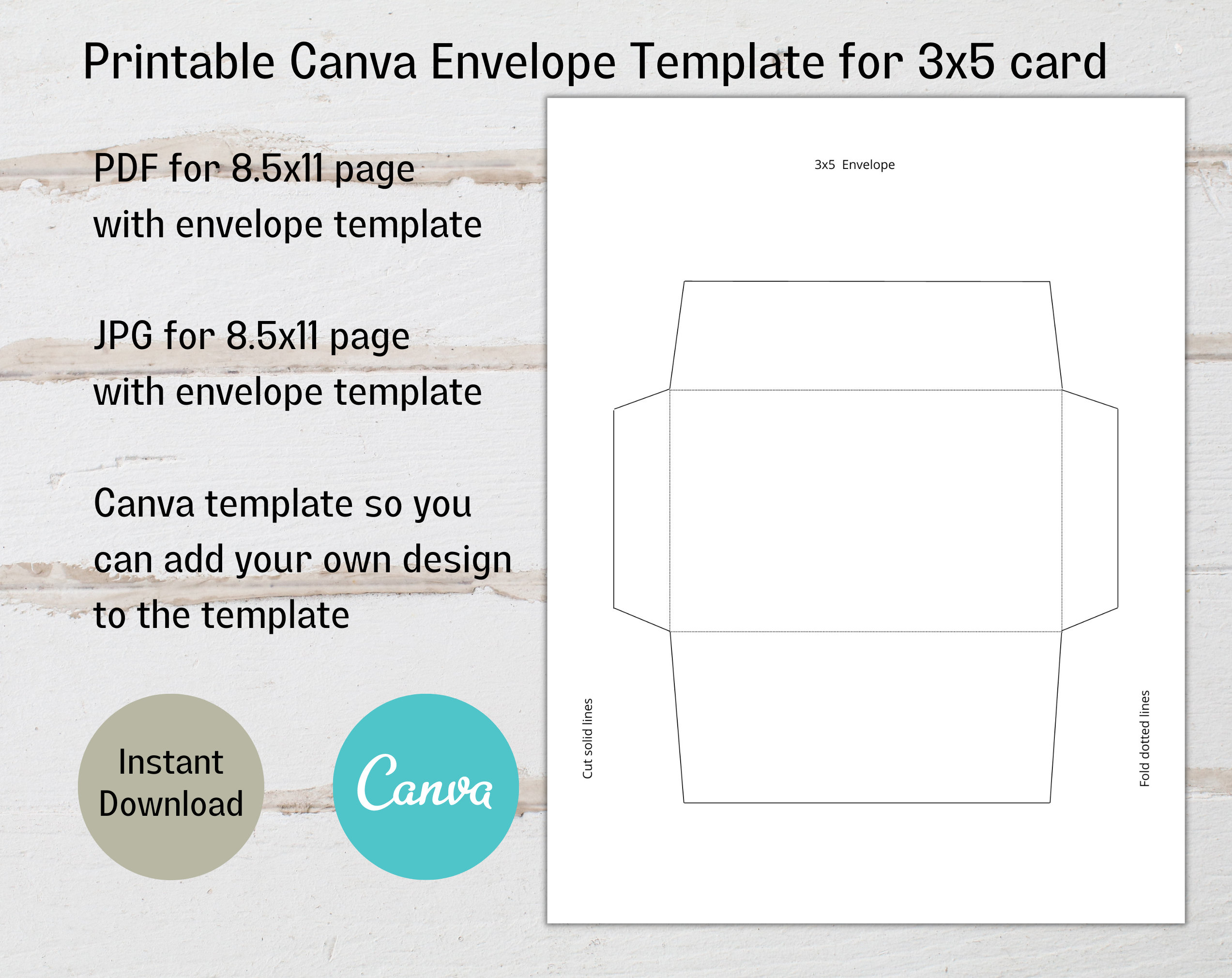 Printable A7 Envelope Template for 5x7 Card, Canva A7 Envelope Template 