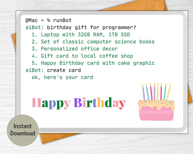 Printable Funny Birthday Card for a Geeky Developer Friend - Etsy