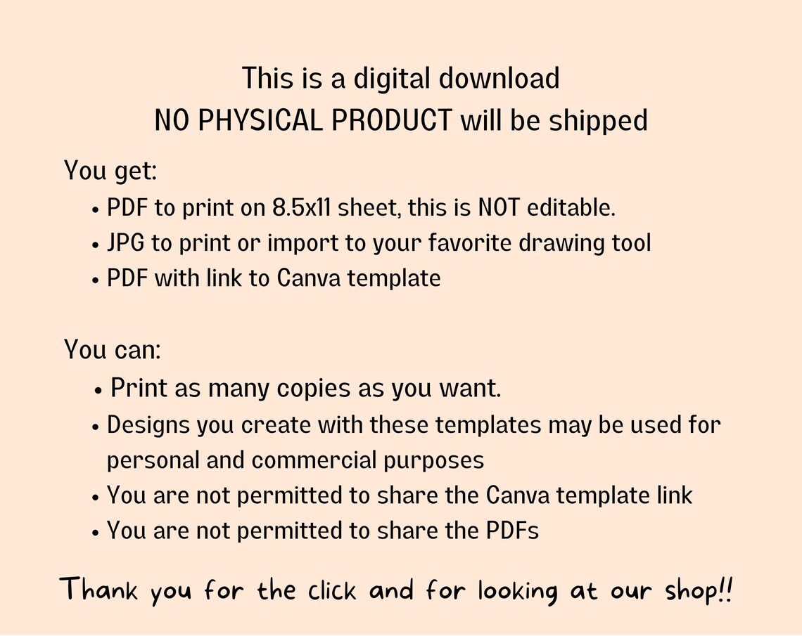 Canva Template for 3x5 Cards, Index Card Template, Recipe Card , Jot