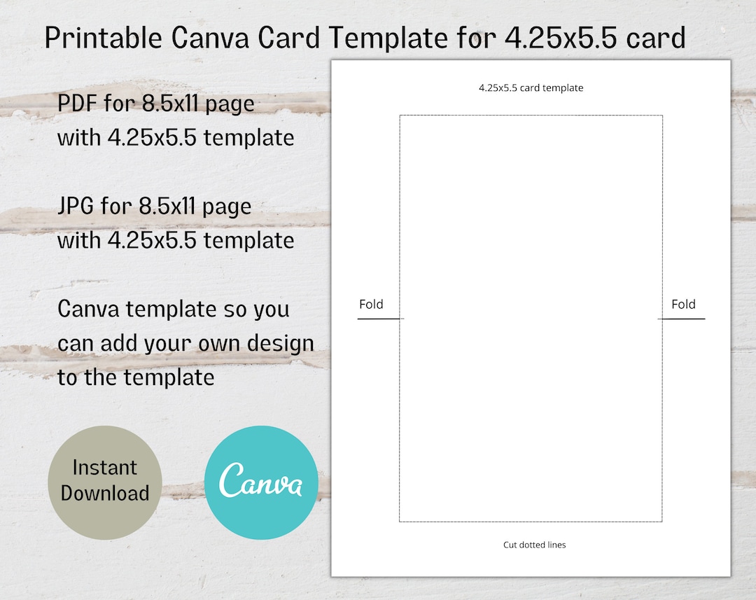 Printable Canva Template For 4 25x5 5 Cards Post Card Template DIY 