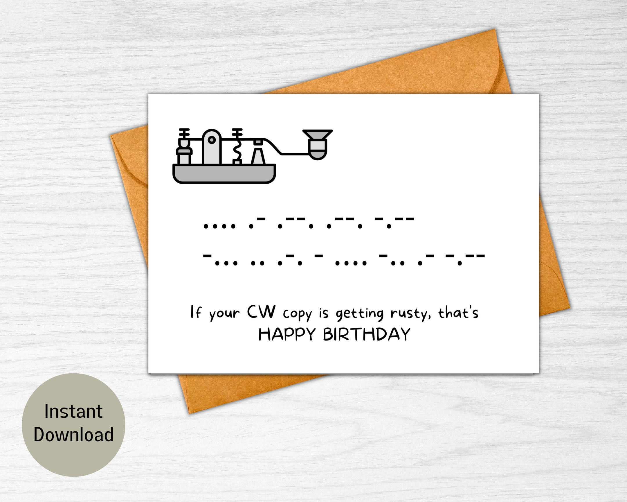 Printable Morse Code Birthday Card for Your Ham Friend, Funny Ham Radio ...