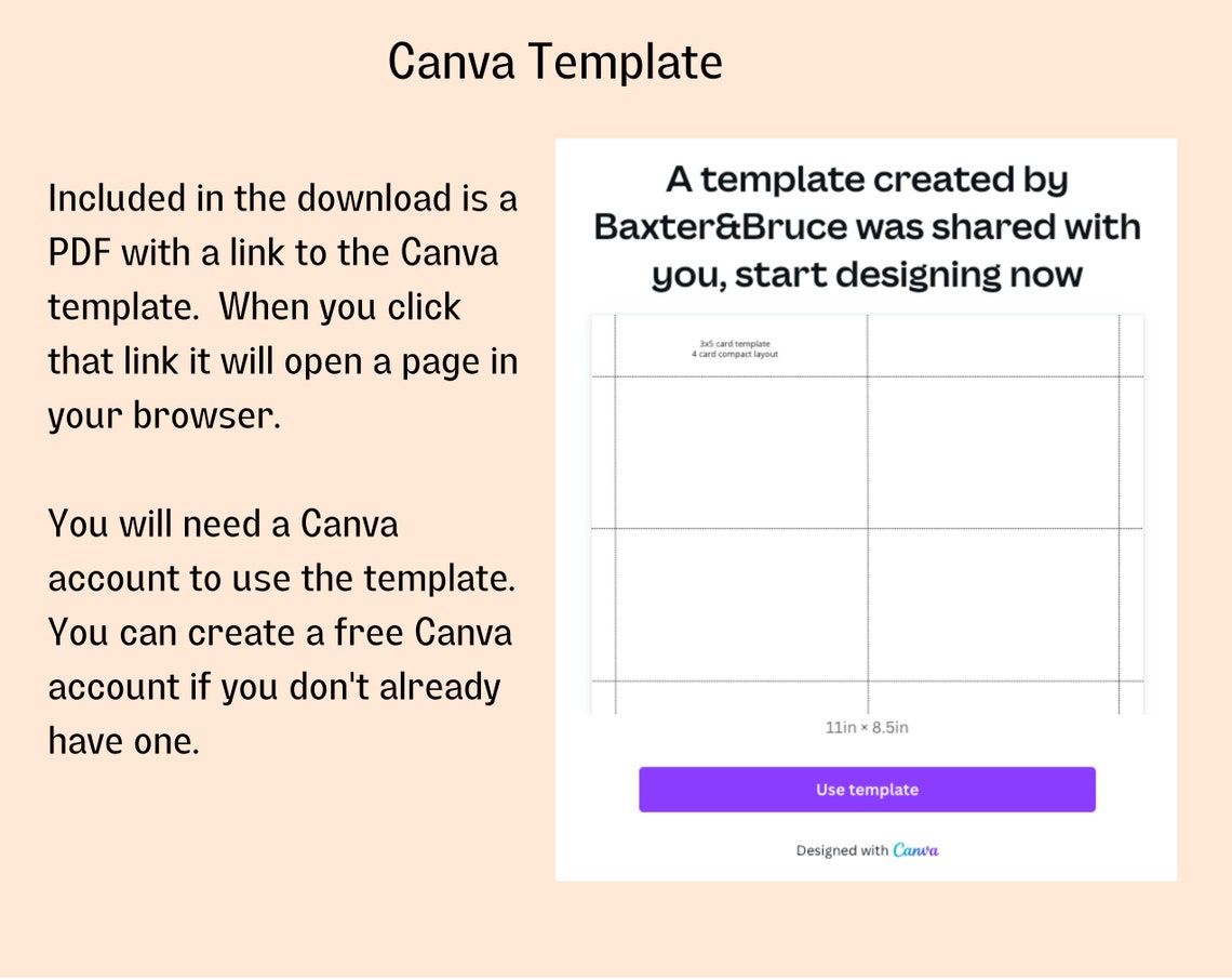 Canva Template for 3x5 Cards, Index Card Template, Recipe Card , Jot