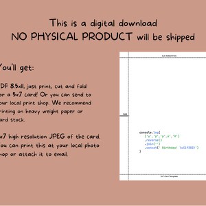Printable Funny Code Birthday Card for Your Geeky Developer Friend ...