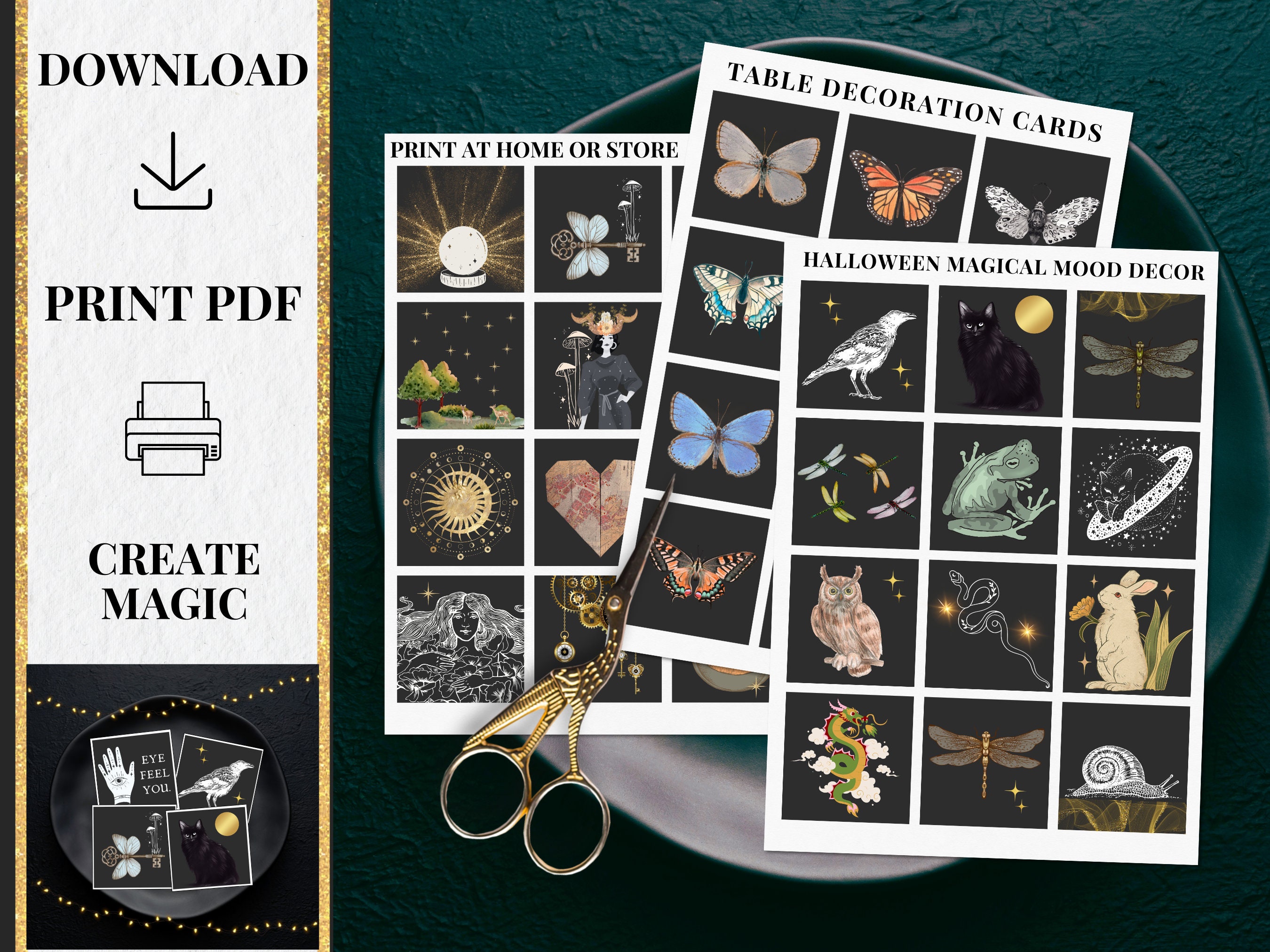 Printable Witchy Cards Halloween Table Decoration PDF - Etsy