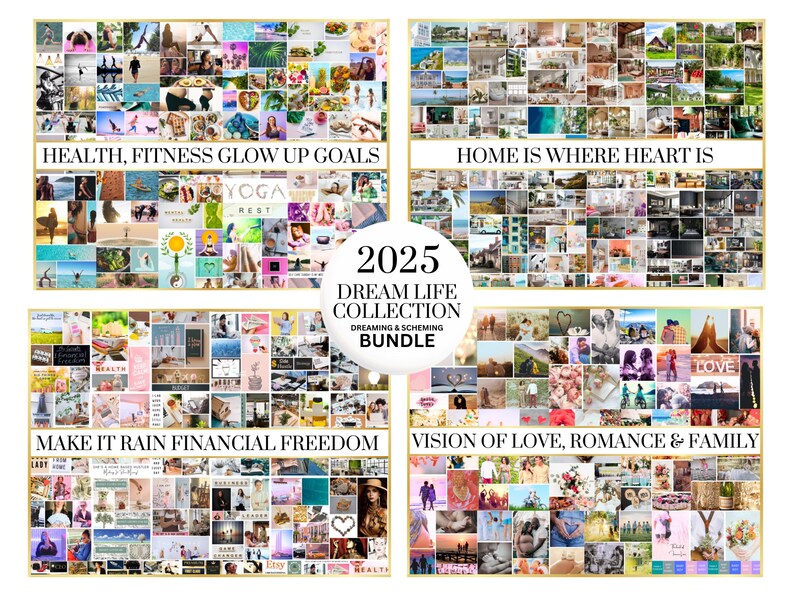 2025 Vision Board Printable PDF Manifest New Beginnings Mood Board for Women Inspirational Quotes Law of Attraction Affirmations Goal Plan image 7