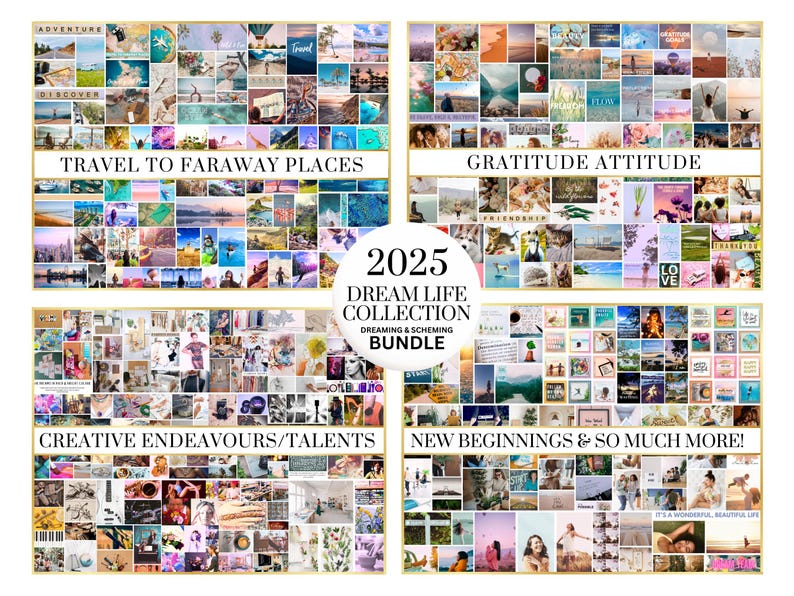 2025 Vision Board Printable PDF Manifest New Beginnings Mood Board for Women Inspirational Quotes Law of Attraction Affirmations Goal Plan image 8