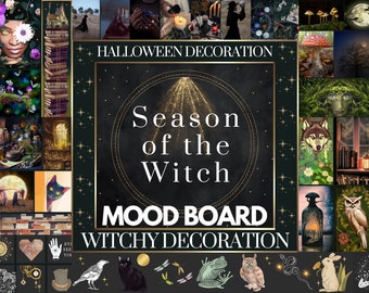 Witchy Vision Board Printable Witchy Cards Halloween Poster Season of the Witch Printable Grimoire pages Digital Download Printable PDF