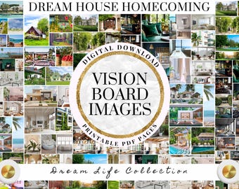 2026 Vision Board Images Kit Dream Home Printable PDF for Women Law of Attraction Free Gift New Home Keys