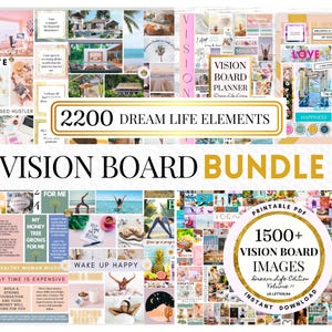 2025 Vision Board Printable PDF Manifest New Beginnings Mood Board for Women Inspirational Quotes  Law of Attraction Affirmations Goal Plan