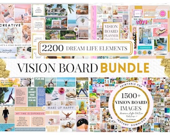 2026 Vision Board Printable PDF Manifest New Beginnings Mood Board for Women Inspirational Quotes  Law of Attraction Affirmations Goal Plan