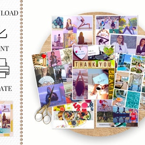 Utskrivbart visionstavlapaket 1200 bilder Direktnedladdning PDF Utskrivbara foton Moodboard för henne Manifesteringskit Attraktionslagen Lycka bild 2