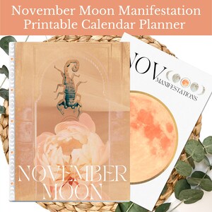 Full Moon Journal Manifestations for November Printable Calendar Planner Pages for Full Moon New Manifestation Ritual PDF Note Pad Free Gift