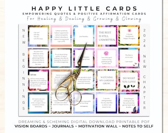 Tarjetas de afirmación positiva imprimibles para tableros de visión 2025, descarga digital en formato PDF, tablero de estado de ánimo de autocuidado para mujeres, tarjeta inspiradora con citas de amor propio