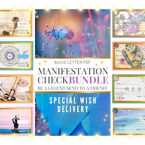 Manifestation Ritual Check, Vision Board druckbares Gesetz der Anziehung druckbare Witchy Geburtstag Wunschkarte PDF Sofort Download Ratgeber 2023