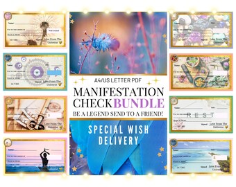Manifestation Ritual Check, Vision Board Printable Law of Attraction Printable Witchy Birthday Wish Card PDF Instant Download Guidebook 2023