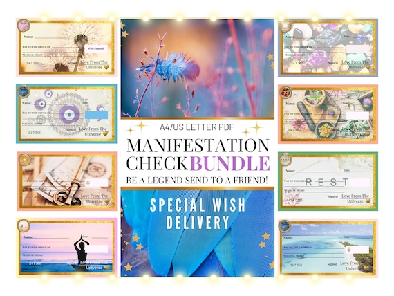Manifestation Ritual Check, Vision Board Printable Law of Attraction Printable Witchy Birthday Wish Card PDF Instant Download Guidebook 2023
