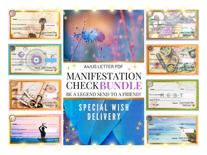 Controllo rituale della manifestazione, Scheda della visione Stampabile Legge dell'attrazione Biglietto d'auguri stampabile per il compleanno della strega PDF Guida al download istantaneo 2023 immagine 1