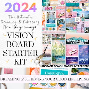 2024 Vision Board Party Kit Goal Mood Board for Women, Engagement Money New  Year Pregnancy Vision Board, Printable Vision Board Clip Art Set