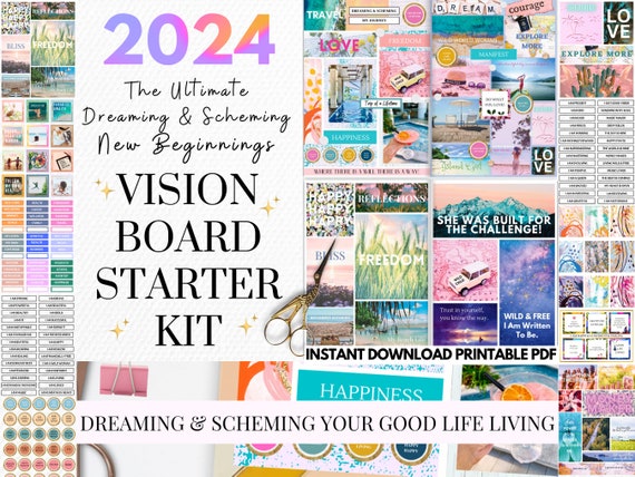 2024 Vision Board Clip Art Book: Design Your Dream Year with 500+