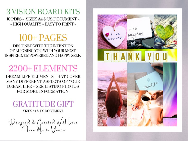2025 Vision Board Printable PDF Manifest New Beginnings Mood Board for Women Inspirational Quotes Law of Attraction Affirmations Goal Plan image 3