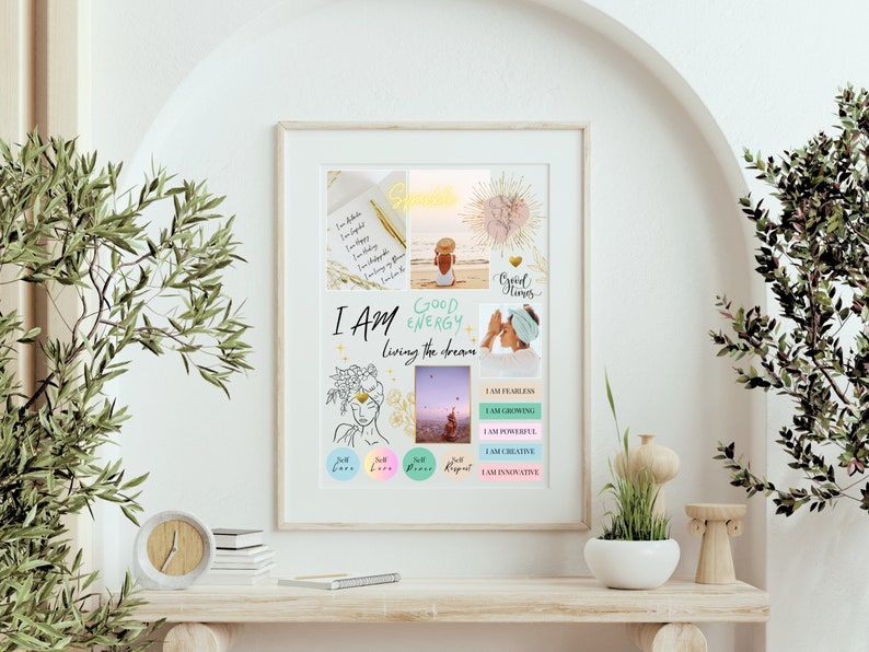2024 Vision Board Manifest Happiness Printable PDF Mood Board for Women Inspiring Quotes Positive Affirmations Abundance Law of Attraction image 8