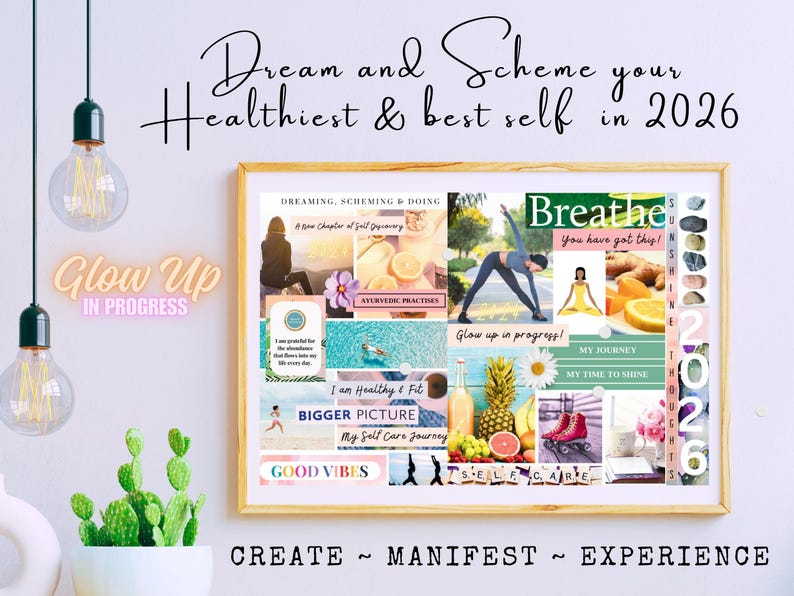 2026 Vision Board Images Manifest Happiness Printable PDF Mood Board for Women Inspiring Positive Affirmations Abundance Law of Attraction image 10