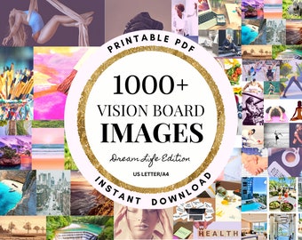 2023 Vision Board Printables | 1000 + Images | Instant download PDF | Printable Photos | Mood Board | Manifesting Kit | Law of Attraction