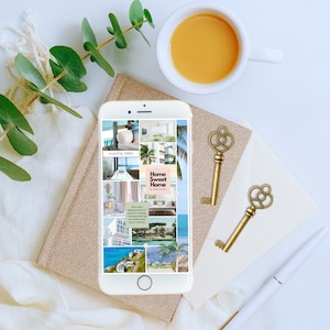 Vision Board Iphone Wallpaper Digital Sticker Collage Printable PNG Digital Download Inspiring Quotes Home Manifestation Money 2025 Goals