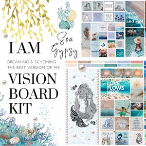 2025 Vision Board Manifest Happiness Printable PDF Mood Board for Women Inspiring Quotes Positive Affirmations Abundance Law of Attraction