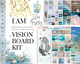 2026 Vision Board Printable Manifest Happiness PDF Mood Board for Women Inspiring Quotes Positive Affirmations Abundance Law of Attraction