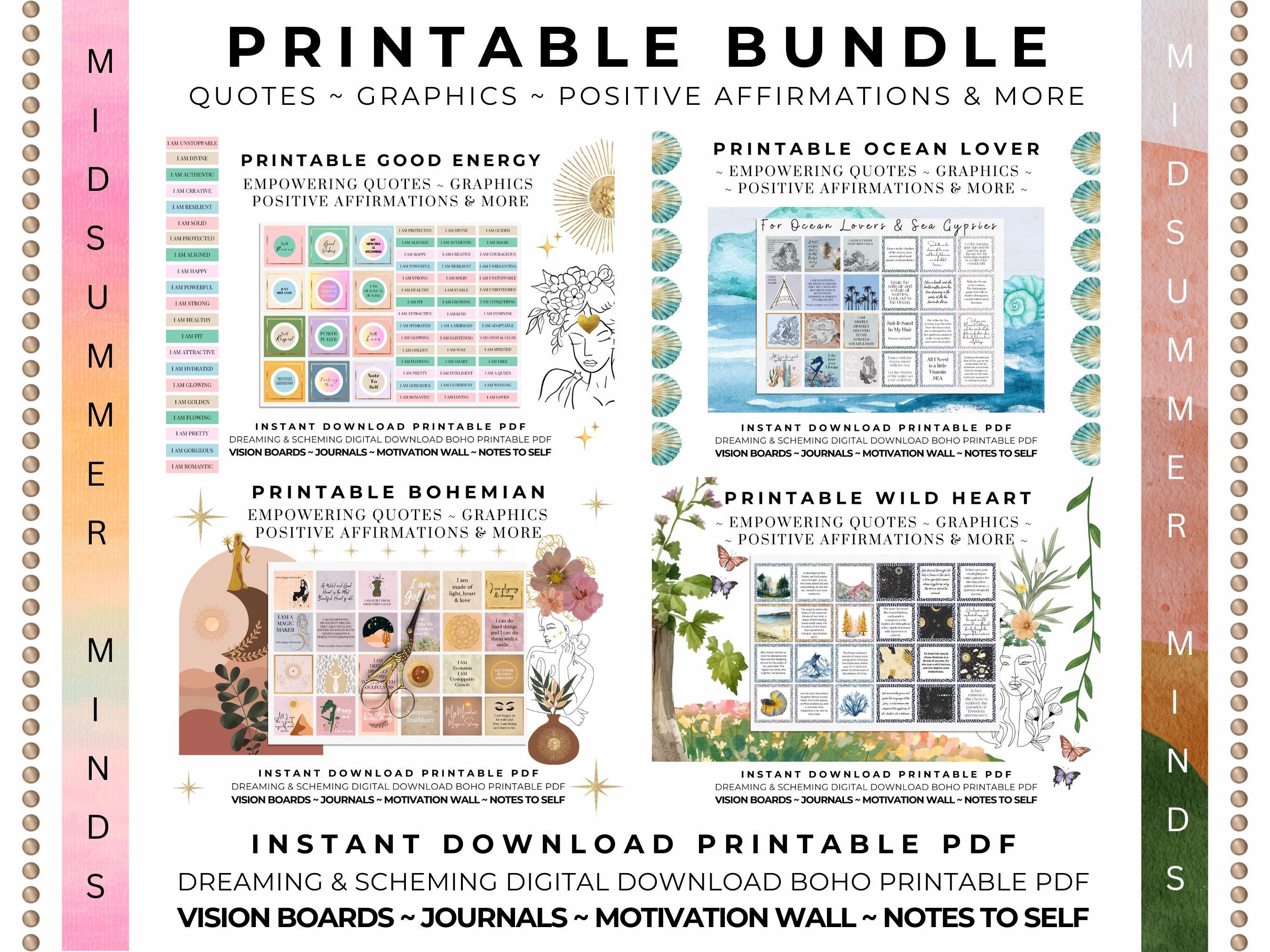 2025 Vision Board Kit BUNDLE Manifest Happiness Printable PDF Mood ...