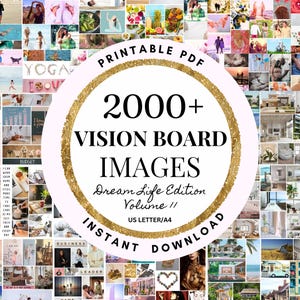 Vision Board Bilder für 2026: Manifestiere Glück – Druckbares PDF-Moodboard für Frauen – Inspirierende positive Affirmationen – Fülle – Gesetz der Anziehung