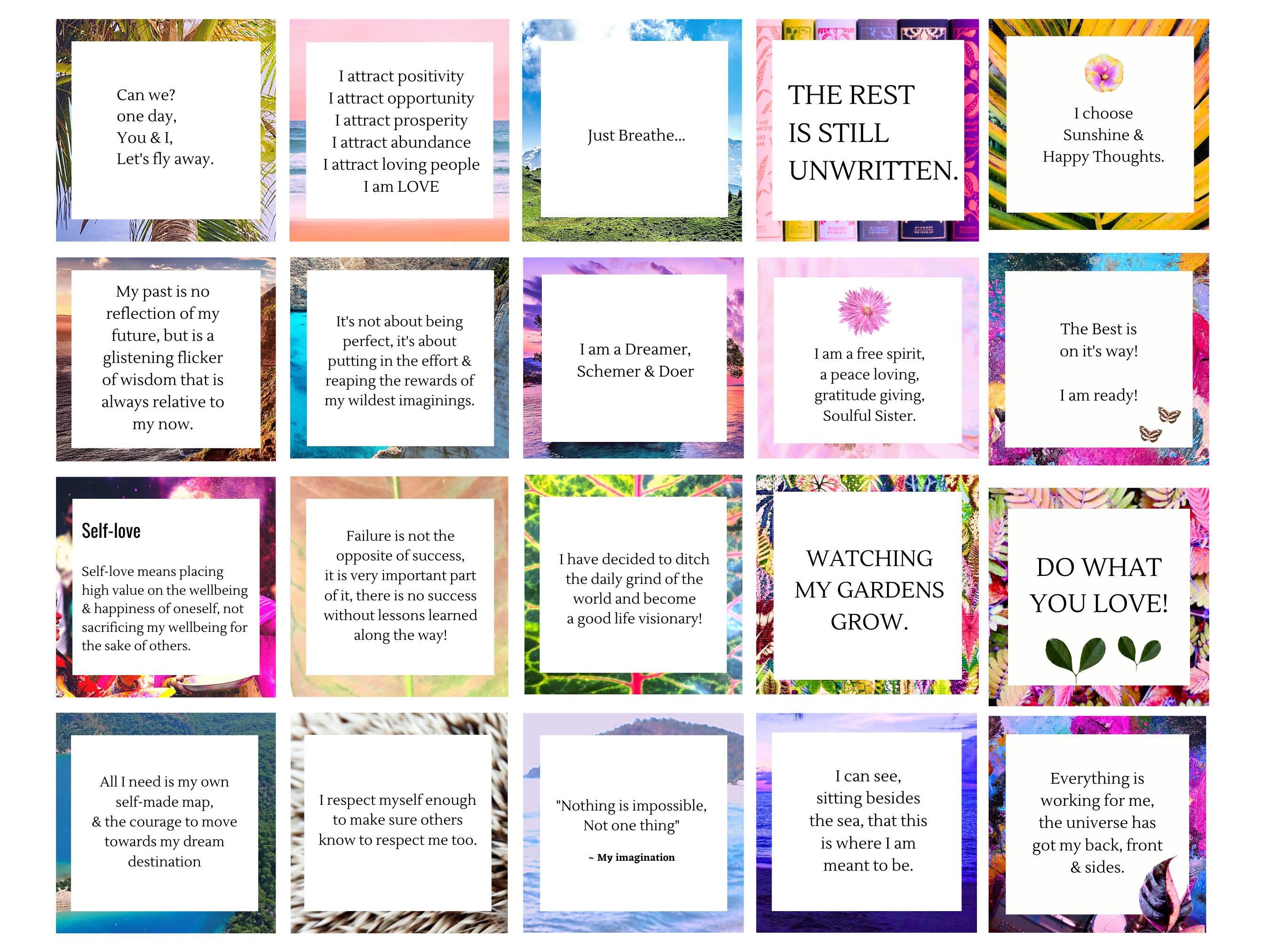 2025 Vision Board Printable Positive Affirmation Cards, Digital ...