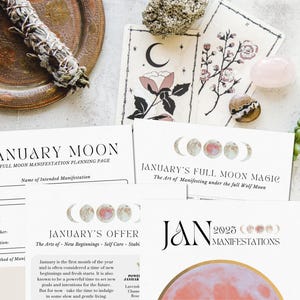 2025 PDF Printable Calendar Planner Pages for Full Moon Manifestation Journal Printable Pages Instant Download Digital Manifestation Goals bild 1