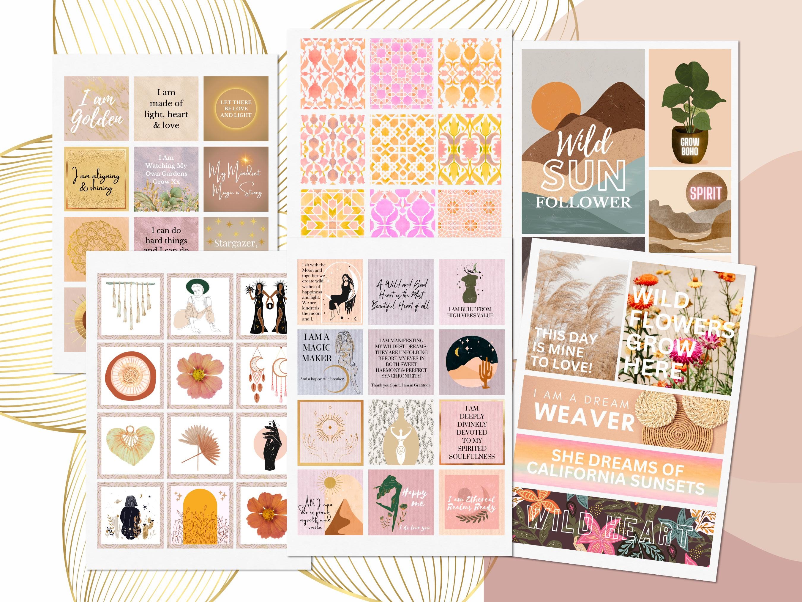 2025 Printable PDF Vision Board for Women Positive Affirmations Quotes ...