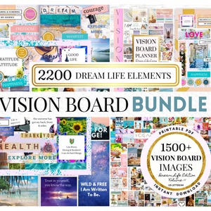 2025 Vision Board Printable PDF Manifest New Beginnings Mood Board for Women Inspirational Quotes  Law of Attraction Affirmations Goal Plan