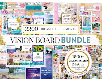 2025 Vision Board Printable PDF Manifest New Beginnings Mood Board for Women Inspirational Quotes  Law of Attraction Affirmations Goal Plan