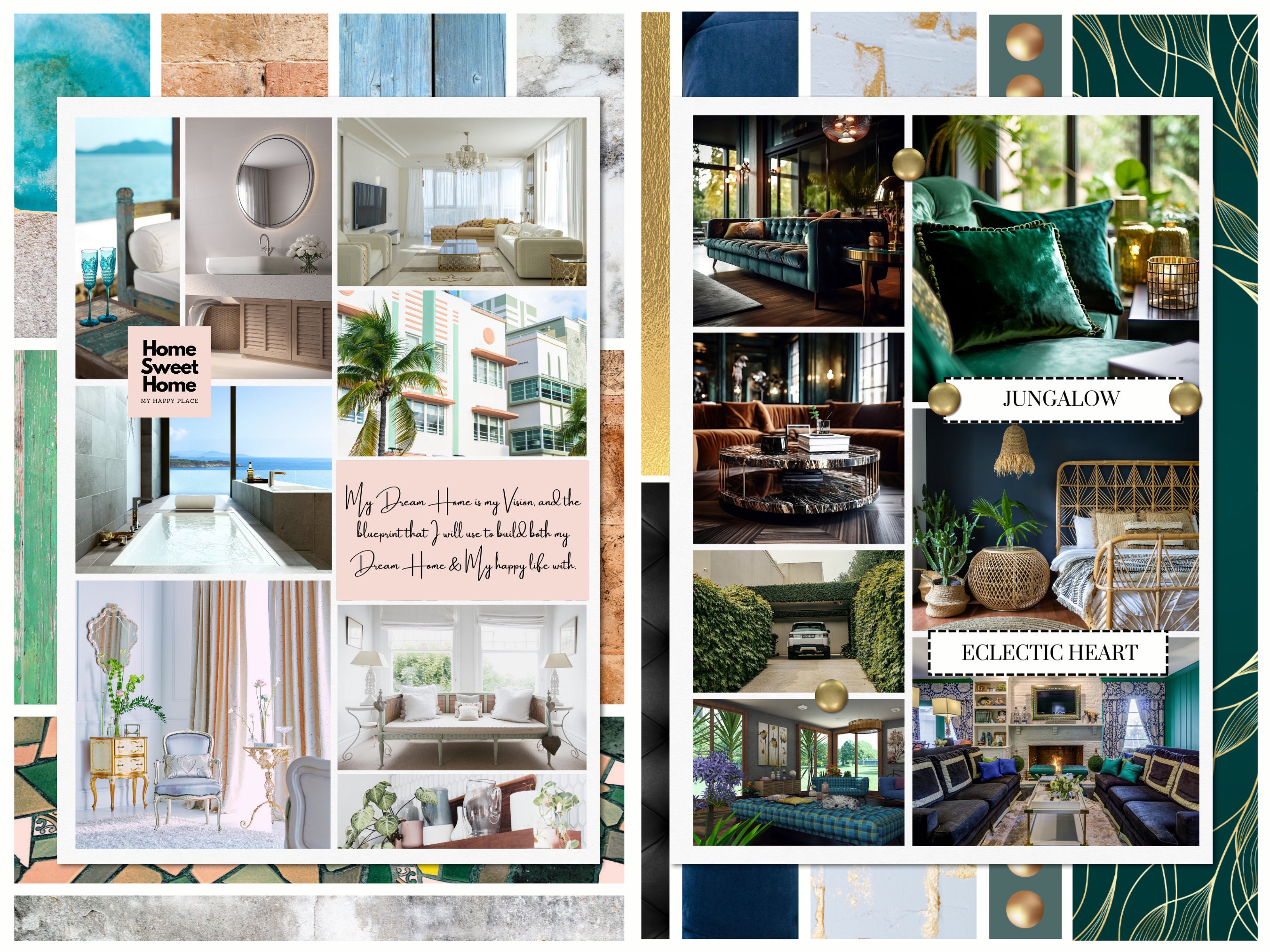 2026 Dream Home Vision Board Printable Bundle Kit Manifesting New House ...