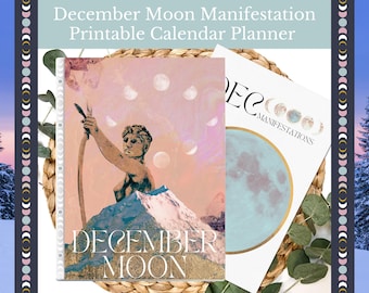December Full Moon Journal Manifestation| Printable Calendar Planner Pages for Manifestation | PDF Note Pad Free Gift