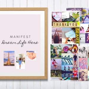 Utskrivbart visionstavlapaket 1200 bilder Direktnedladdning PDF Utskrivbara foton Moodboard för henne Manifesteringskit Attraktionslagen Lycka bild 6