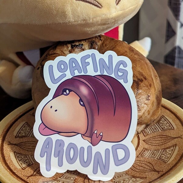 Breadbug ~ Loafing Around - Pikmin Glossy Vinyl Sticker