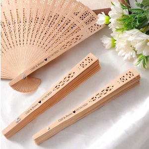 Elegantly Engraved Sandalwood Fans for Bulk Order, Personalized Wedding Fans, Custom Wedding Favors, Fans for Guests, Bulk Wedding Fans