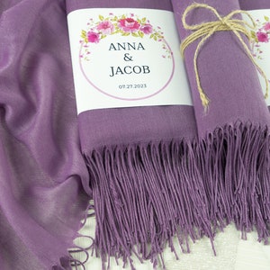 Personalized Shawl Lilac Pashmina Shawl New Year Shawl, Happy Holidays Scarf,, Pashmina Wrap, Shawls for Wedding, Wedding Shawl Scarves