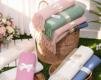 100 pcs Bulk Pashmina Shawl, Personalized Shawl, Wedding Scarf, Bridesmaid Shawl, Pashmina Wrap, Shawls for Wedding, Wedding Shawl Scarvesss