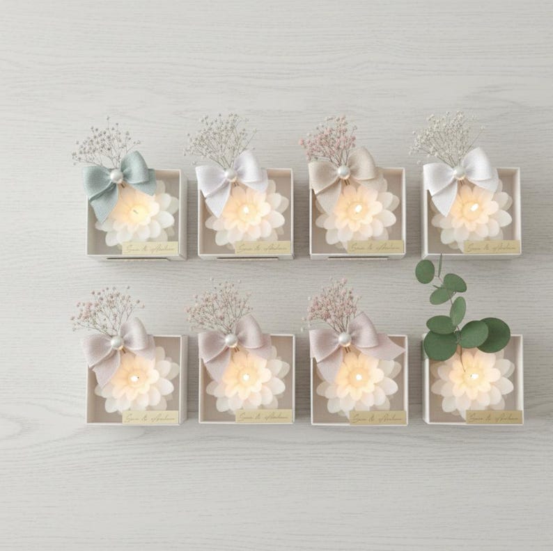 Personalized Wedding Candle Favors, Lotus Flower Candles, Engagement ...