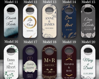 50 Pcs Customizable Wedding Favor For Guests, Personalized Wedding Gift,Magnetic Bottle Opener,Save The Date, Custom Cap Opener,Wedding Gift
