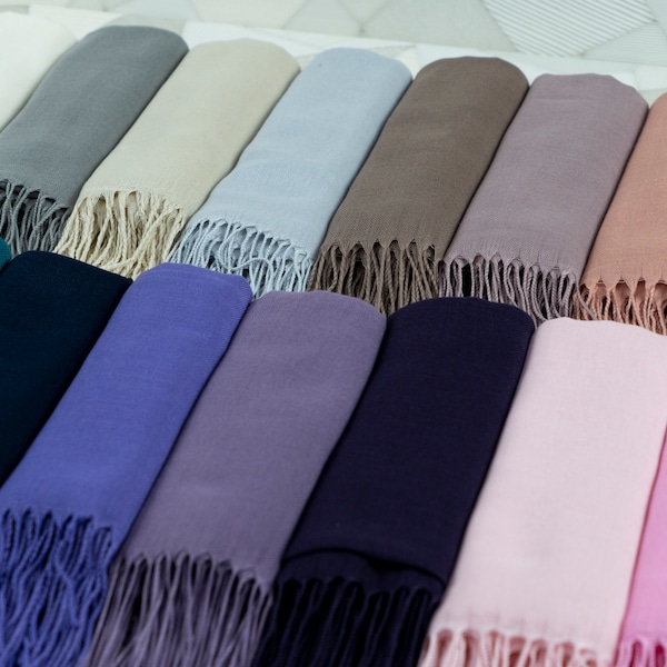 100 pcs Bulk Pashmina Shawl, Personalized Shawl, Wedding Scarf, Bridesmaid Shawl, Pashmina Wrap, Shawls for Wedding, Wedding Shawl Scarves