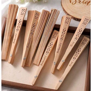 Elegantly Engraved Sandalwood Fans for Bulk Order, Personalized Wedding Fans, Custom Wedding Favors, Fans for Guests, Bulk Wedding Fans