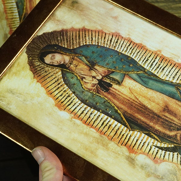 Copie de l'original de la Vierge Marie de Guadalupe - Impression spéciale dorée